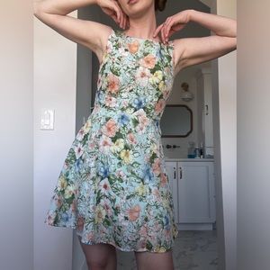 Spring floral skater dress